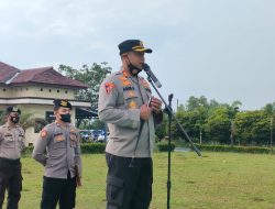 Pimpin Apel Pagi jam Pimpinan, Kapolres Bangka Barat Himbau Personel Tetap Patuhi Protokol Kesehatan