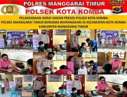 Kegiatan Gerai Vaksin Presisi Polri Polsek Kota Komba Polres Manggarai Timur Bersama Bhayangkari untuk Masyarakat Umum