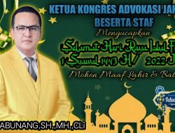 Ketua Kongres Advokasi DKI Jakarta Rudi Kabunang, SH., MH., Cli Mengucapkan Selamat Hari Raya Idul Fitri 1443 H/2022 M