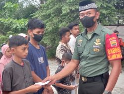 Babinsa Labuh Baru Timur, Hadiri Pemberian Santunan Kepada Anak Yatim Piatu Oleh Pemuda Pancasila