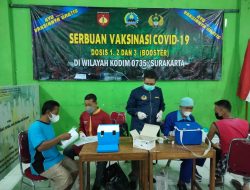 Warga Kelurahan Tipes Jadi Sasaran Serbuan Vaksin Dosis 1, 2 & 3 (Booster) Kodim Solo