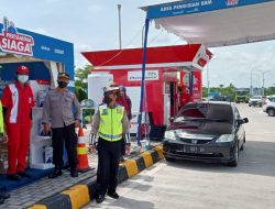 Babinsa Boyolali Turut Serta Amankan Arus Balik Di Rest Area