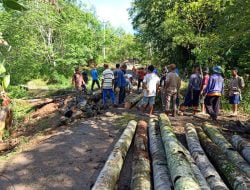 Pengurus Karang Taruna Dan Aparatur Kampung Bumi Baru Laksanakan Giat Gotong Royong