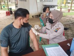 Polres Pangkalpinang Gelar Vaksinasi On The Spot di Taman Wilhelmina Park Taman Sari dan Alun Alun Kota Pangkalpinang