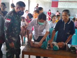 Babinsa Serda Lukas Malo Dampingi Penangan Stunting Dan Dampingi Pemberian Tambahan Makanan