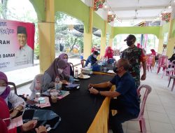 Babinsa dan PMI Kecamatan Tenayan Raya Melaksanakan Kegiatan Donor Darah di Taman Rekreasi Alam Mayang