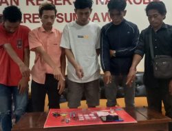 SEDANG PESTA NARKOBA, 5 PEMUDA DIAMANKAN OLEH SATRESNARKOBA POLRES SUMBAWA