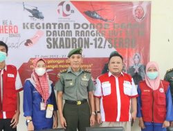 Skadron-12/Serbu Puspenerbad Way Tuba Menyambut HUT Ke-10, Adakan Donor Darah Bersama PMI Way Kanan