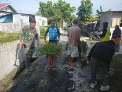 Ciptakan Lingkungan Bersih, Babinsa Kampung Baru Bersama Lurah Dan Bhabinkamtibmas Laksanakan Goro Bersama Warga