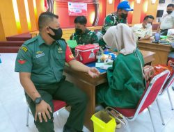 Peringati Hari Anti Narkotika Internasional, Kodim 0735/Surakarta Ikuti Donor Darah