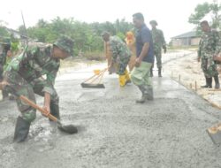 Pelda Sunari Koramil 04/Lph  Melaksanakan TMMD Pembuatan Jalan  Alhamdulillah Sepanjang 250 Meter 