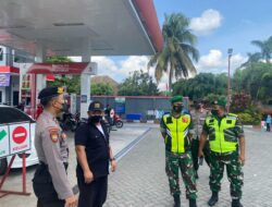 Harga BBM Naik, Polres Blitar Kota Bersama TNI Ikut Berjaga di Sejumlah SPBU