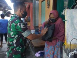 Door To Door, Dandim 0735/Surakarta Berikan Bantuan Paket Sembako Kepada Masyarakat Kurang Mampu