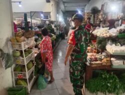 Cegah Penyebaran Covid-19 di Pasar Tradisional, Babinsa Mangkubumen Perketat Pengawasan PPKM