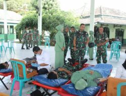 Peringati HUT TNI, Kodim Sragen Gelar Baksos Donor Darah