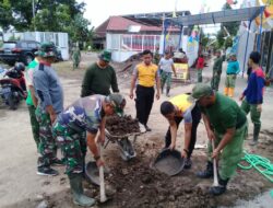 Koramil 02/Banjarsari Bersama Elemen Masyarakat Bahu-membahu Selesaikan Sasaran Fisik TMMD