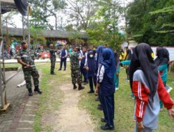 Koramil 04/LPH  Berikan Materi Wasbang Dan Outbond Kepada Siswa-Siswi SMA dan SMK Pekanbaru di Alam Mayang