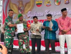 Mensukseskan Kampung Pancasila Babinsa Sialang Sakti Mendapatkan Piagam Penghargaan dari Komandan Kodim 0301/PBR