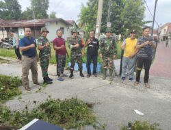 Bentuk Kepedulian Terhadap Lingkungan Babinsa Bersama Warga Laksanakan Gotong Royong 