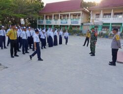 Babinsa Bersama Bhabinkamtibmas Berikan Latihan Kedisiplinan Kepada Siswa/i SMP 34