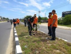 Babinsa Kel. Tangkerang Timur Pelda Sunari Melaksanakan Penanaman Pohon di Sepanjang Jalan Air Hitam 