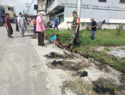 Babinsa Koramil 04/LPH Laksanakan Gotong Royong Bersama Warga Binaan 