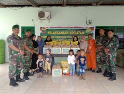 Peduli Stunting, Babinsa Kunjungi Keluarga Penderita Stunting dan Bagikan Sembako