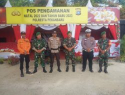 Personil Koramil 04/LPH Melaksanakan Kegiatan Apel Pengamanan di Pos Pam Nataru Alam Mayang