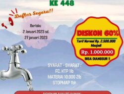 Daftar Segera !!, Promo Sambungan Air Baru Dalam Rangka Hari Jadi Kabupaten Pemalang Ke-448