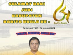 Agus Sarbani Direktur CV. Atharrazka Putra Marabahan : Selamat Hari Jadi Ke-64 Kabupaten Barito Kuala (04 Januari 1960 – 04 Januari 2024)