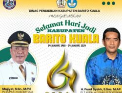 Mujiyat, S.Sn., M.Pd Pj. Bupati & H. Fuad Syech, S.Sos., MAP PLT. Kadisdik Kabupaten Barito Kuala : Selamat Hari Jadi Ke-64 Kabupaten Barito Kuala (04 Januari 1960 – 04 Januari 2024)