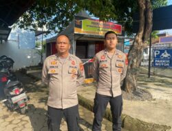 Tetap Siaga di Tengah Pelaksanaan Rekapitulasi Tingkat KPUD, Polres Banjar Melaksanakan Penjagaan di kantor KPUD Kota Banjar