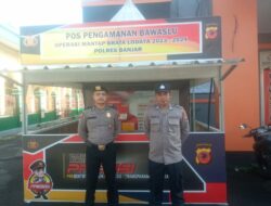 Kesiapsiagaan Polres Banjar Melaksanakan Penjagaan di Kantor Bawaslu Kota Banjar