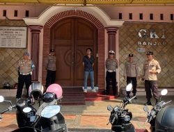 Kapolsek Pataruman Pimpin Pengamanan Gereja Kristen Indonesia dalam Rangka Peringatan Kenaikan Yesus Kristus