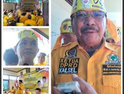 H. Suptan HK, Kunker ke Batola Disambut Hangat, Tetapkan Rahmadi Calon Bupati Golkar Dan Berikan Bantuan Rp. 50 Juta untuk Kelanjutan Pembangunan Kantor Partai Golkar.