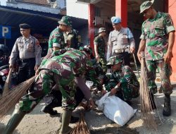 Satgas TMMD Reguler Ke-120 Kodim 0726/Sukoharjo Gelar Karya Bhakti Penghijauan dan Pembersihan Pasar