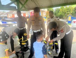 Polisi Sahabat Sat Lantas Polres Banjar Berikan Edukasi Pada Anak Tentang Tertib Lalu Lintas