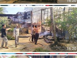 Breking News : TNI – Polri dan Damkar Berjibaku bersama Warga Desa Muara Limun Padamkan Api