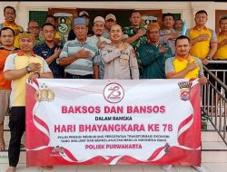 HUT Bhayangkara Ke-78 Polsek Purwakarta Gelar BAKSOS Dan BANSOS di Lingkungan Kubang Lampit