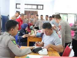 Sambut Hari Bhayangkara Ke-78, Polres Boalemo Laksanakan Bakti Kesehatan Donor Darah