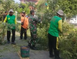 Kerja Bhakti Babinsa Keprabon Bersama Abdi Dalem Menyasar Lapangan Pamedan Puro Mangkunegaran