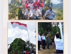 Pengibaran Bendera Merah Putih Di Bukit Simbarjaya Desa Gunungjaya