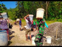 Babinsa Kerja Bakti Pembangunan Infrastruktur Jalan yang Mendukung Kesejahteraan Masyarakat