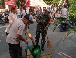 Semarakkan HUT RI Ke-79, Babinsa Nusukan Bersama Tim Saberling Dan TKPK, Serta Staf Kelurahan Laksanakan Pembersihan Lingkungan Dan Pemasangan Umbul-umbul