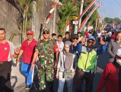 Semarakkan HUT RI Ke-79, Babinsa Tegalharjo Bersama Warga Laksanakan Senam Dan Jalan Sehat