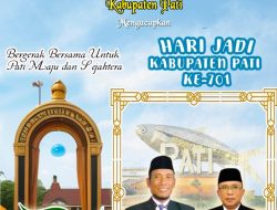 Direksi & Segenap Staf Karyawan Perumda Air Minum Tirta Bening Pati Mengucapkan Selamat Hari Jadi Kota Pati Ke-701 Tahun.