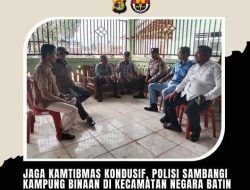 Jaga Kamtibmas Kondusif, Polisi Sambangi Kampung Binaan di Kecamatan Negara Batin