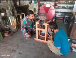 Sambangi Pelaku UMKM Home Industry Alsintan, Babinsa Pajang Berikan Motivasi Dan Semangat Kerja