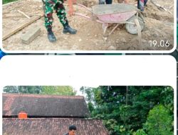 Wujudkan Manunggal TNI-Rakyat, Babinsa Bantu Warga Bangun Rumah