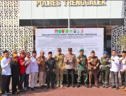 Wujudkan Pilkada 2024 yang Sejuk dan Damai, Polres Trenggalek Gelar Deklarasi Bersama